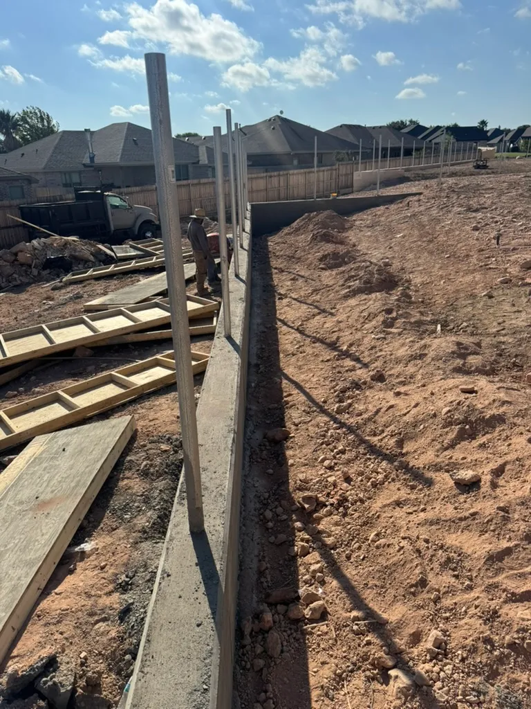 a new concrete retaining wall